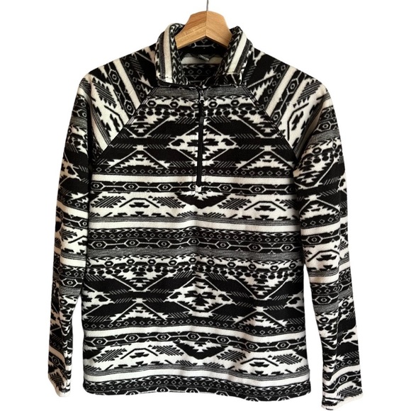 Eddie Bauer Tops - EDDIE BAUER | Lightweight Aztec Print Fleece Half Zip Sz XS